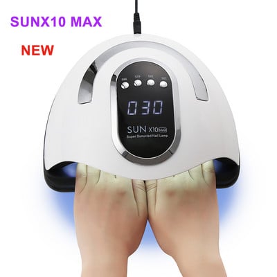 SUN X10 Max UV LED лампи за нокти Сушилня за гел лак маникюр LCD екран 45 мъниста Бързо втвърдяваща се машина за сушене на нокти