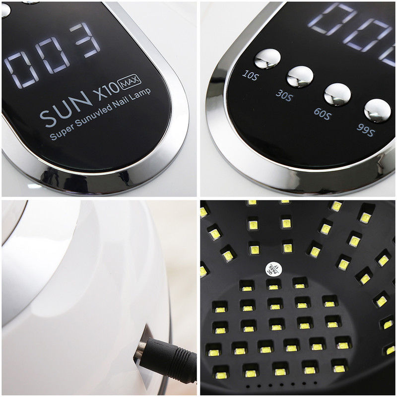 SUN X10 Max UV LED körömlámpák szárító géllakk manikűrhöz LCD képernyő 45 gyöngy gyorsan kötő körömszárító gép