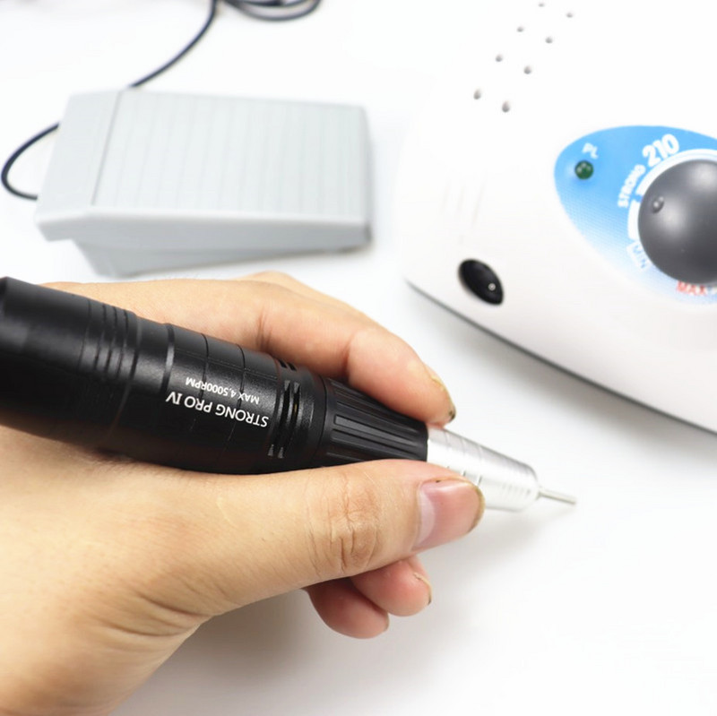 Stipri 210 Plus PRO rankena 45K Rpm Dantų mikromotorinis poliravimo rankinis instrumentas Elektrinis nagų gręžtuvas Manikiūro mašina Maratonas