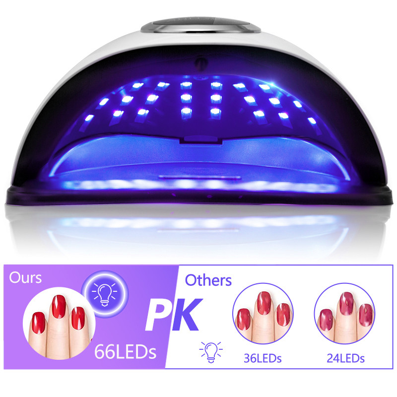 300 W-os professzionális körömszárító lámpa manikűrhöz Erőteljes UV gél körömlámpa 66 LED-es automatikus érzékelő géllakk szárító lámpa