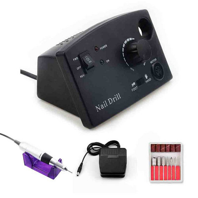 Jewhiteny 35000/20000RPM Mașină electrică de găurit unghii Bit de tăiat unghii Pilă de unghii Kit de mașină de maniură pentru pedichiură Unelte pentru unghii