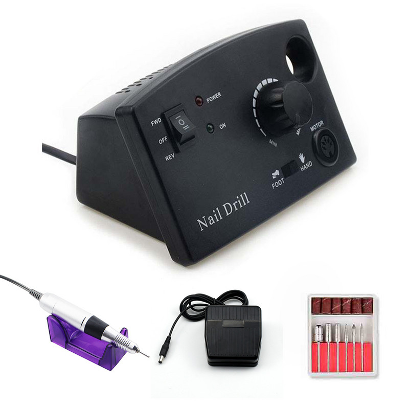 Jewhiteny 35000/20000RPM Mașină electrică de găurit unghii Bit de tăiat unghii Pilă de unghii Kit de mașină de maniură pentru pedichiură Unelte pentru unghii