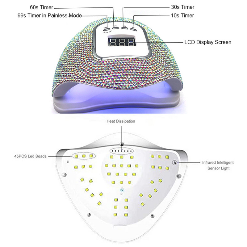 Bling körömlámpa UV led professzionális maquina de unha em gél secador sunx5 szárítószekrény fornetto unghie Nail Art kiegészítők