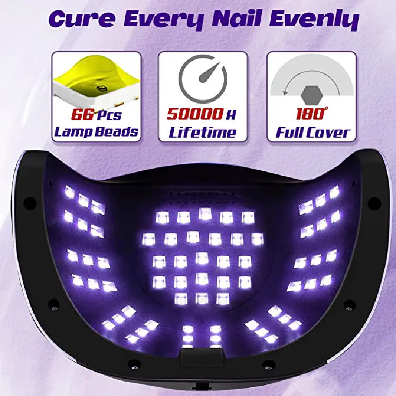 280 W UV LED körömszárító lámpa a kötő köröm géllakkhoz 66LEDS intelligens körömszárítók mozgásérzékelős UV lámpával manikűr szalonba