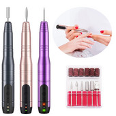 Elektrinis nagų gręžimo rinkinys Nešiojamas įkraunamas elektrinis nagų dildymo aparatas akriliniams geliniams nagams, manikiūro pedikiūro įrankis nagų gręžtuvas
