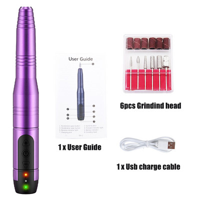 Elektrinis nagų gręžimo rinkinys Nešiojamas įkraunamas elektrinis nagų dildymo aparatas akriliniams geliniams nagams, manikiūro pedikiūro įrankis nagų gręžtuvas