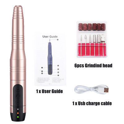 Elektrinis nagų gręžimo rinkinys Nešiojamas įkraunamas elektrinis nagų dildymo aparatas akriliniams geliniams nagams, manikiūro pedikiūro įrankis nagų gręžtuvas