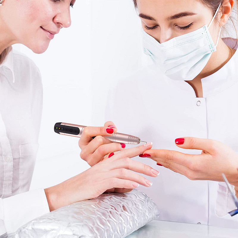 Elektrinis nagų gręžimo rinkinys Nešiojamas įkraunamas elektrinis nagų dildymo aparatas akriliniams geliniams nagams, manikiūro pedikiūro įrankis nagų gręžtuvas