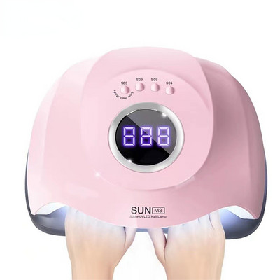 Επαγγελματική ροζ λάμπα νυχιών 90W Gel Polish Dryer UV Light for Nails Machine Στεγνωτήρας Μανικιούρ Πεντικιούρ Φωτιστικό Νυχιών UV Λάμπα LED