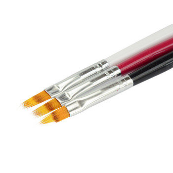 1 τμχ Πένα νυχιών στυλό UV Gel Gradient Bloom Nail Art Ζωγραφική Ξύλινη λαβή νάιλον μαλλιά Μαύρα Λευκά Κόκκινα Εργαλείο για μανικιούρ νυχιών JI285