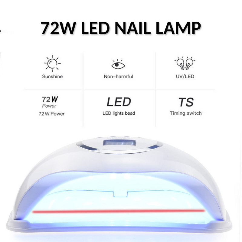 UV lámpa 72W New5 PRO LED körömlámpa manikűrhöz két kézi lámpa 36 db Led Beads körömszárító Köröm zselé Körömreszelő eszközök