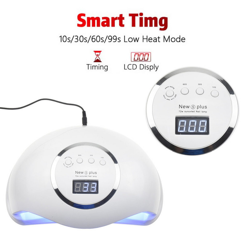 UV lámpa 72W New5 PRO LED körömlámpa manikűrhöz két kézi lámpa 36 db Led Beads körömszárító Köröm zselé Körömreszelő eszközök