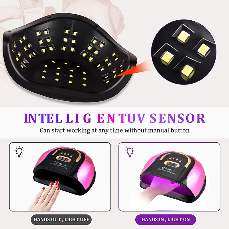 UV LED lámpa körmökhöz 57LED szárító lámpa manikűr körömlakk szárítóhoz intelligens érzékelővel manikűr gép körömszalon felszerelés