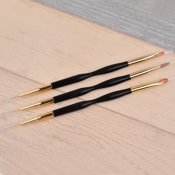3 τμχ Βούρτσες Μανικιούρ Διπλής Χρήσης Gel Gradient Brush Pinceles Nail Art Design