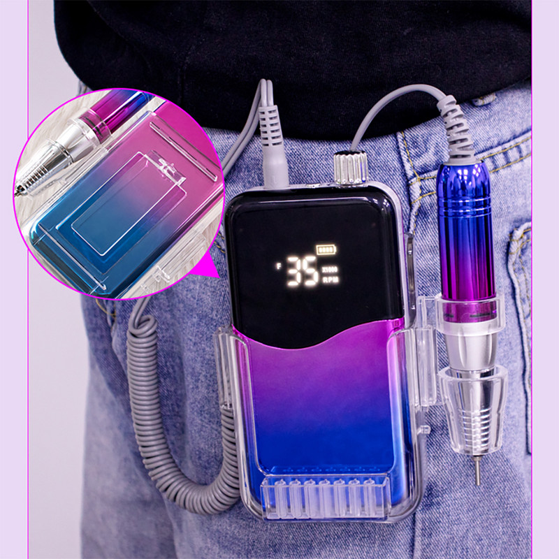 Hordozható körömfúró újratölthető 35000 RPM manikűr elektromos gépi körömreszelő pedikűr lakk akkus fúrás eltávolítása szalonba