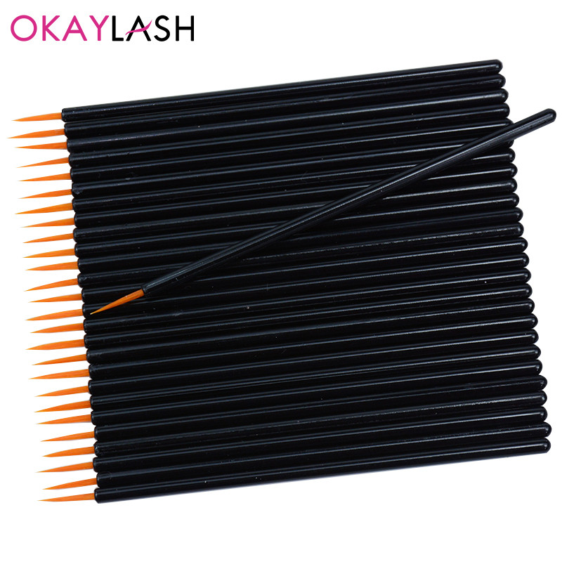 OKAYLASH 50 kom/lot Crna ručka Gel Liner za višekratnu upotrebu Četke za crtanje noktiju Olovka za slikanje Alati za šminkanje