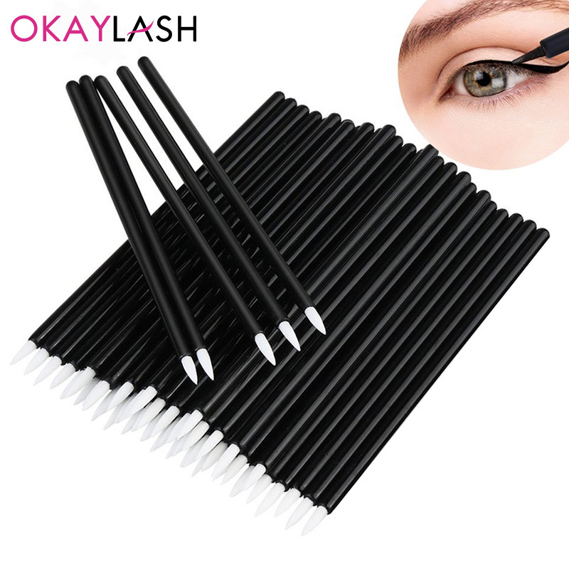 OKAYLASH 50 kom/lot Crna ručka Gel Liner za višekratnu upotrebu Četke za crtanje noktiju Olovka za slikanje Alati za šminkanje