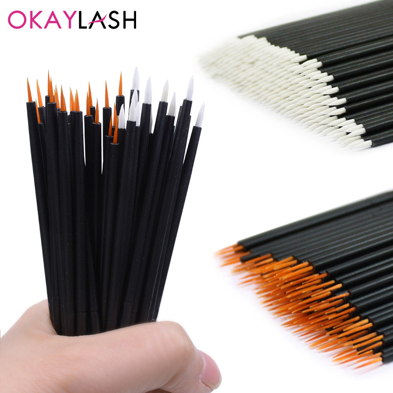OKAYLASH 50 kom/lot Crna ručka Gel Liner za višekratnu upotrebu Četke za crtanje noktiju Olovka za slikanje Alati za šminkanje