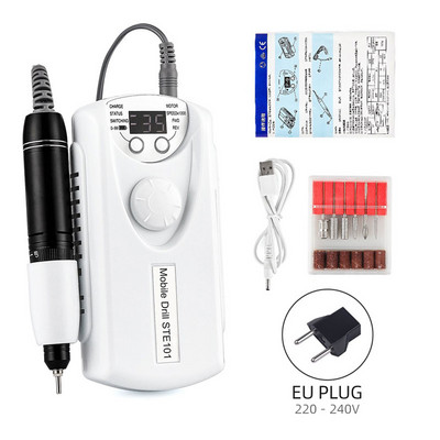 Mașină de găurit unghii fără fir de 35000 rpm Mașină portabilă de unghii Îndepărtare rapidă a unghiilor Manichiură puternică pentru lustruire Freză