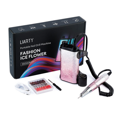 Mașină de găurit unghii fără fir de 35000 rpm Mașină portabilă de unghii Îndepărtare rapidă a unghiilor Manichiură puternică pentru lustruire Freză