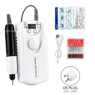 Mașină de găurit unghii fără fir de 35000 rpm Mașină portabilă de unghii Îndepărtare rapidă a unghiilor Manichiură puternică pentru lustruire Freză