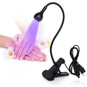 LED UV fény zselés körmökhöz Flexibilis csíptetős asztali USB American Pose körömszárító lámpa Mini manikűr szárító felszerelés Eszközök