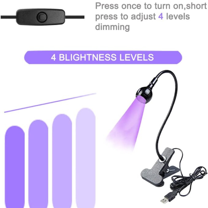 LED UV fény zselés körmökhöz Flexibilis csíptetős asztali USB American Pose körömszárító lámpa Mini manikűr szárító felszerelés Eszközök