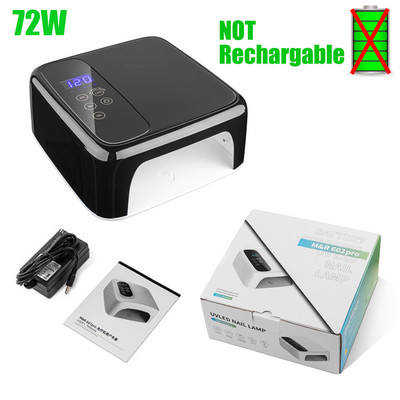 NAUJA 72 W UV nagų lempa LED nagų džiovintuvas Įkraunamas belaidis 15600 mAH profesionalus nagų lako garbanojimo lempa, skirta visam geliniam nagų lakavimui