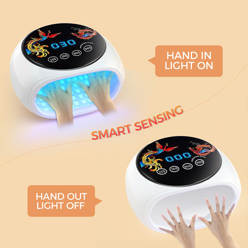 Naujausia nagų lempa su 660 nm raudona šviesa, skirta apsaugoti odą nagų džiūvimo lempos, skirtos namuose ir salone Smart Led nagų džiovintuvas geliniam lakavimui