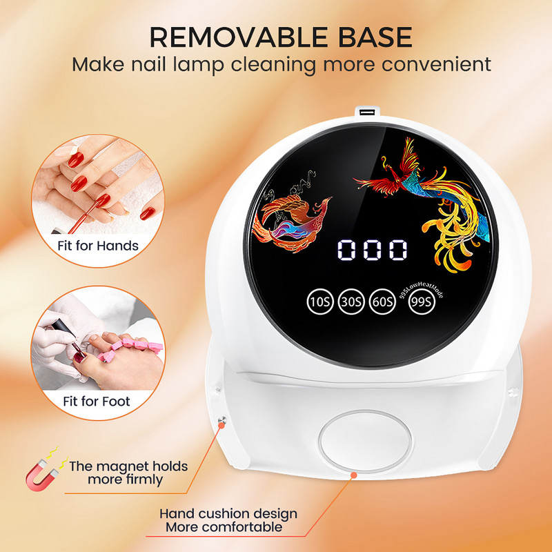 Naujausia nagų lempa su 660 nm raudona šviesa, skirta apsaugoti odą nagų džiūvimo lempos, skirtos namuose ir salone Smart Led nagų džiovintuvas geliniam lakavimui