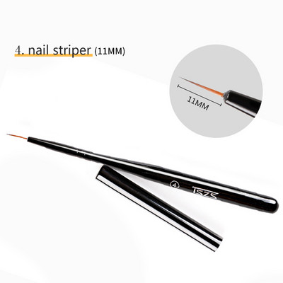 1 buc/lot Pinceau perii pentru arta unghiilor pentru manichiura cu gel de unghii Liner Pictura Pen Negru Penie Striper Acrilic Gradient Umbra Gel UV