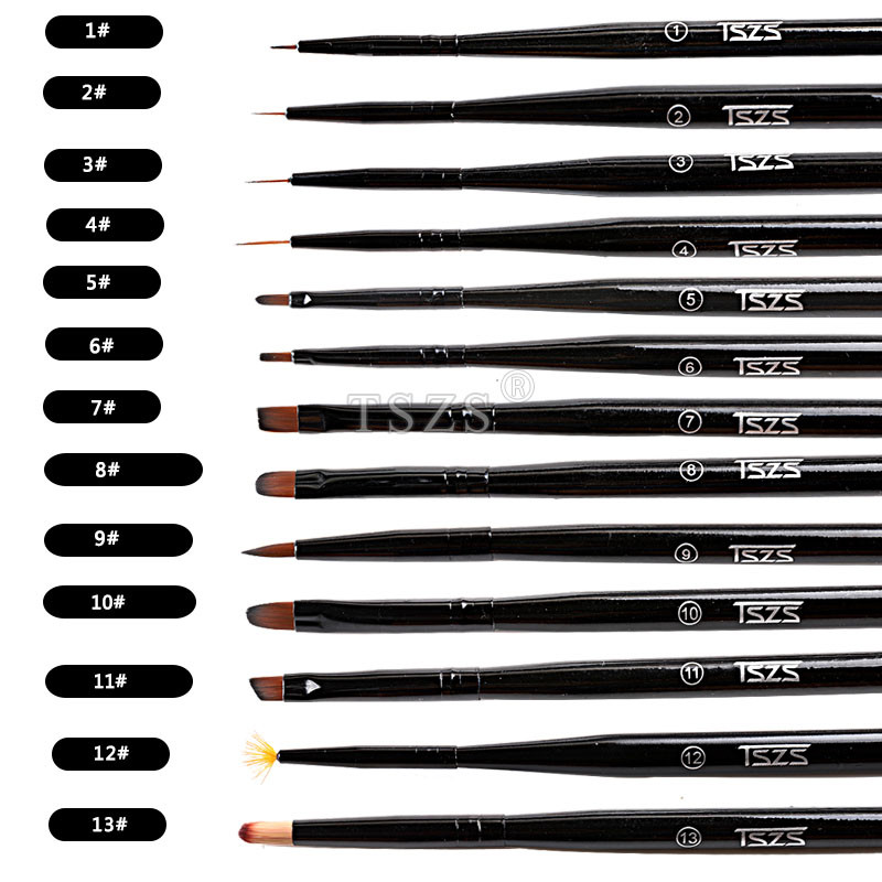 1 buc/lot Pinceau perii pentru arta unghiilor pentru manichiura cu gel de unghii Liner Pictura Pen Negru Penie Striper Acrilic Gradient Umbra Gel UV