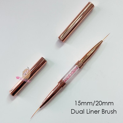 Akrüülist küünekunsti lainer Triibuline pintsel Peen prantsuse triibuline pliiatsijoon Detailide maalimine küüneharjad puidust käepidemega maniküür