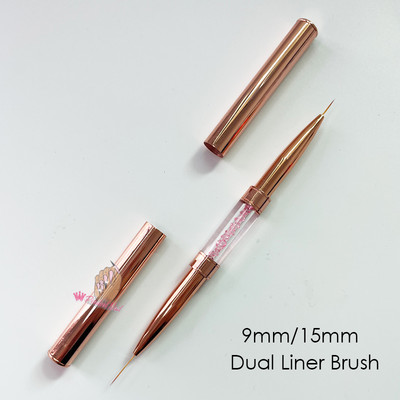 Akrüülist küünekunsti lainer Triibuline pintsel Peen prantsuse triibuline pliiatsijoon Detailide maalimine küüneharjad puidust käepidemega maniküür