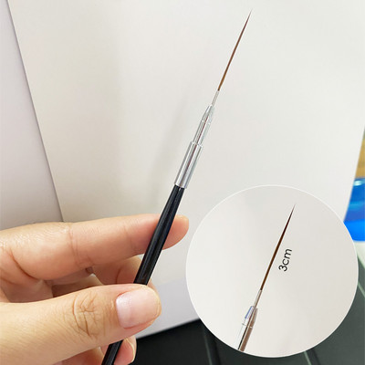 Akrüülist küünekunsti lainer Triibuline pintsel Peen prantsuse triibuline pliiatsijoon Detailide maalimine küüneharjad puidust käepidemega maniküür