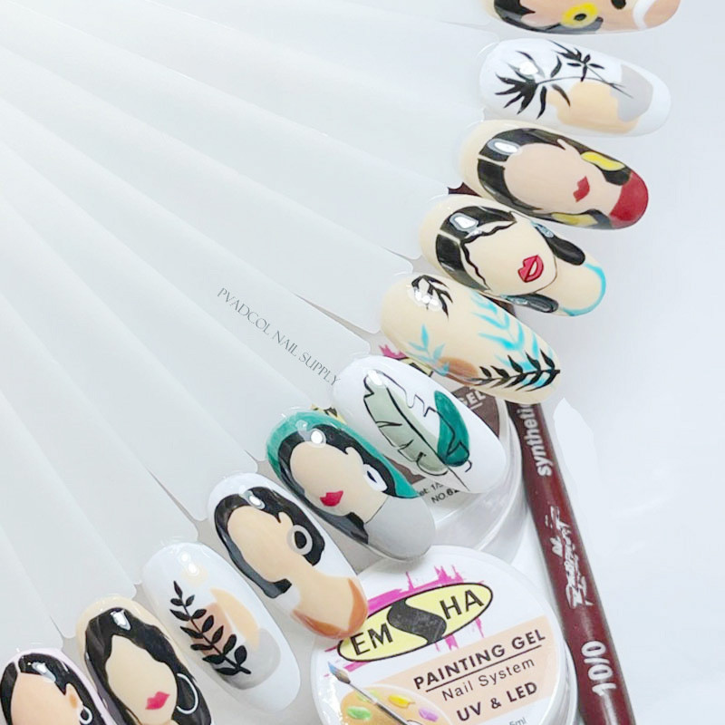 Akrüülist küünekunsti lainer Triibuline pintsel Peen prantsuse triibuline pliiatsijoon Detailide maalimine küüneharjad puidust käepidemega maniküür