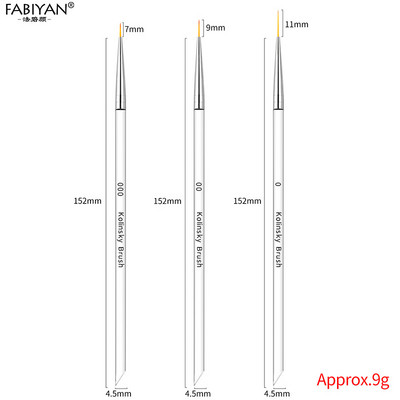 5/7/9 mm 11/15/20 mm Nail Art Kist Line Painting Crtanje Cvjetna olovka Gel UV lak Drška s mramornim uzorkom Alati za manikuru 3 kom/set