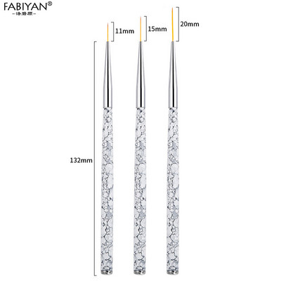 5/7/9 mm 11/15/20 mm Nail Art Kist Line Painting Crtanje Cvjetna olovka Gel UV lak Drška s mramornim uzorkom Alati za manikuru 3 kom/set