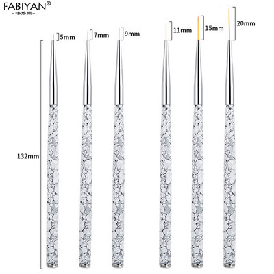 5/7/9 mm 11/15/20 mm Nail Art Kist Line Painting Crtanje Cvjetna olovka Gel UV lak Drška s mramornim uzorkom Alati za manikuru 3 kom/set