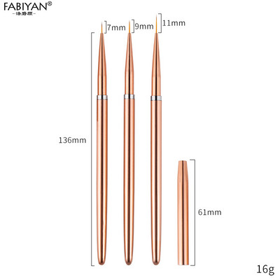 5/7/9 mm 11/15/20 mm Nail Art Kist Line Painting Crtanje Cvjetna olovka Gel UV lak Drška s mramornim uzorkom Alati za manikuru 3 kom/set