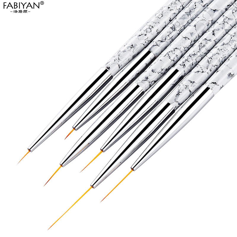 5/7/9 mm 11/15/20 mm Nail Art Kist Line Painting Crtanje Cvjetna olovka Gel UV lak Drška s mramornim uzorkom Alati za manikuru 3 kom/set