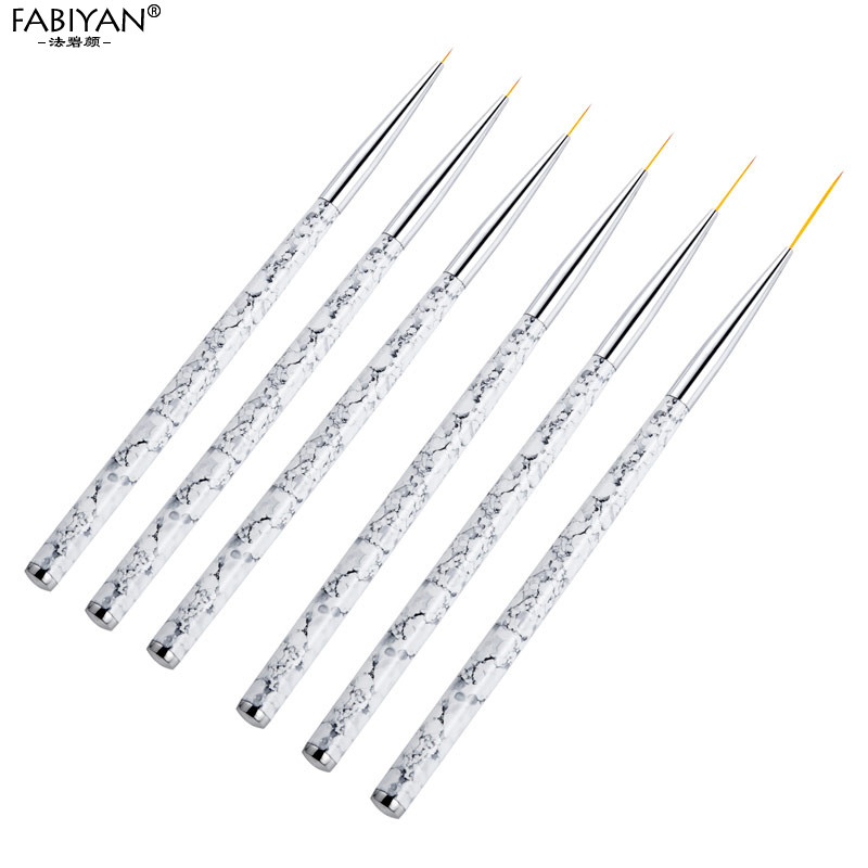 5/7/9 mm 11/15/20 mm Nail Art Kist Line Painting Crtanje Cvjetna olovka Gel UV lak Drška s mramornim uzorkom Alati za manikuru 3 kom/set