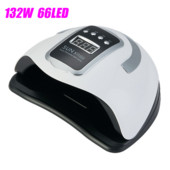 Didelės galios 132 W UV LED nagų džiovintuvo mašina 66LEDs nagų gelio lako džiovintuvas, nešiojamas profesionalus žibintas, skirtas greitai išdžiūti geliniam nagų lakui