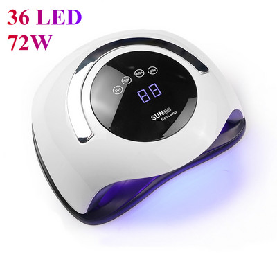 Didelės galios 132 W UV LED nagų džiovintuvo mašina 66LEDs nagų gelio lako džiovintuvas, nešiojamas profesionalus žibintas, skirtas greitai išdžiūti geliniam nagų lakui