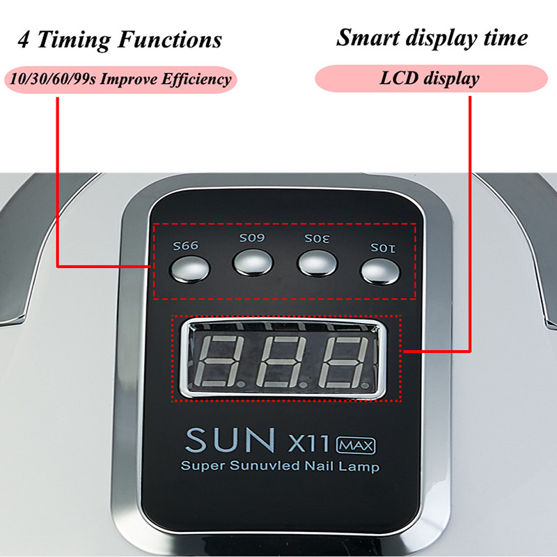 Didelės galios 132 W UV LED nagų džiovintuvo mašina 66LEDs nagų gelio lako džiovintuvas, nešiojamas profesionalus žibintas, skirtas greitai išdžiūti geliniam nagų lakui