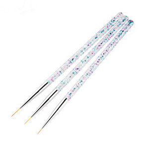 3 vnt akrilo prancūziško juostinio nagų dailės įdėklų šepetėlių rinkinys Itin plonas linijos piešimo rašiklis UV gelio manikiūro dažymo šepetėlis