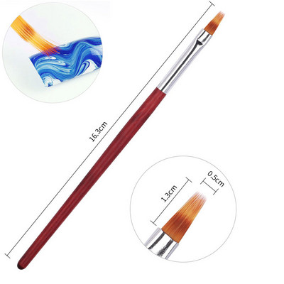 Prancūziškas nagų šepetėlis Sidabrinė juoda rankena Pusmėnulio formos akrilo tapyba Piešimo rašiklis Nagų dailės įrankis