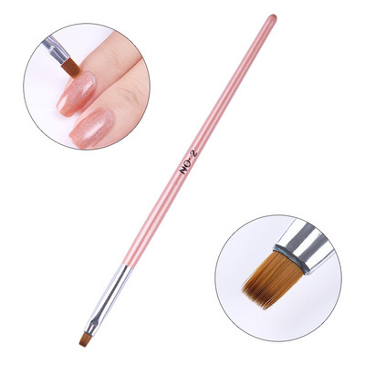 Prancūziškas nagų šepetėlis Sidabrinė juoda rankena Pusmėnulio formos akrilo tapyba Piešimo rašiklis Nagų dailės įrankis