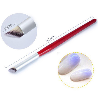 Prancūziškas nagų šepetėlis Sidabrinė juoda rankena Pusmėnulio formos akrilo tapyba Piešimo rašiklis Nagų dailės įrankis