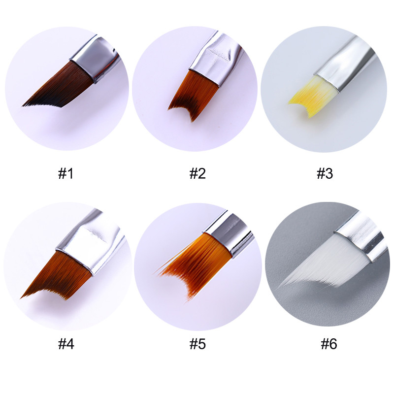 Prancūziškas nagų šepetėlis Sidabrinė juoda rankena Pusmėnulio formos akrilo tapyba Piešimo rašiklis Nagų dailės įrankis